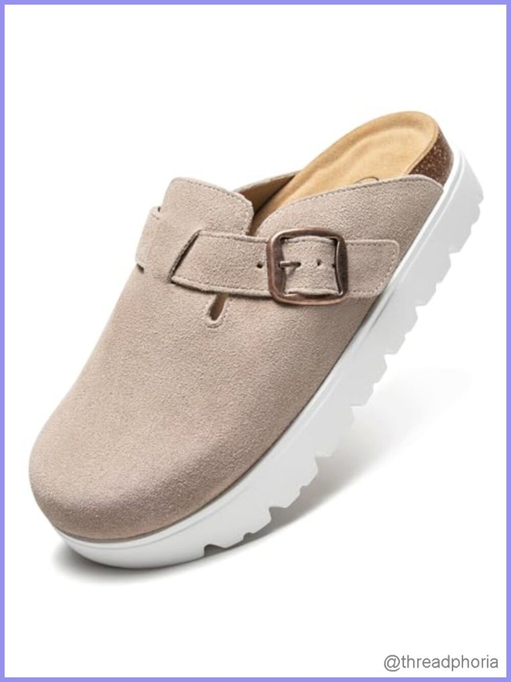 Suede Clogs Non-Slip Slip-On Mules Platform Sandals